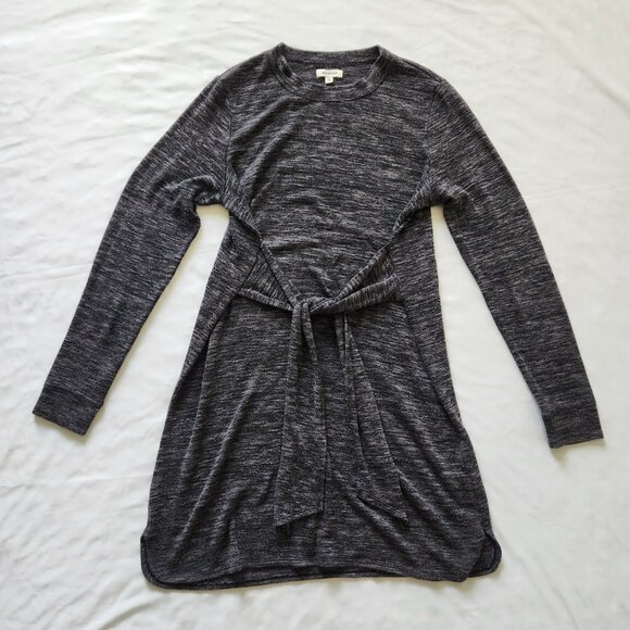 Max Studio Size L Heather Gray Sweater Dress - Tie Front Waist - Picture 1 of 6